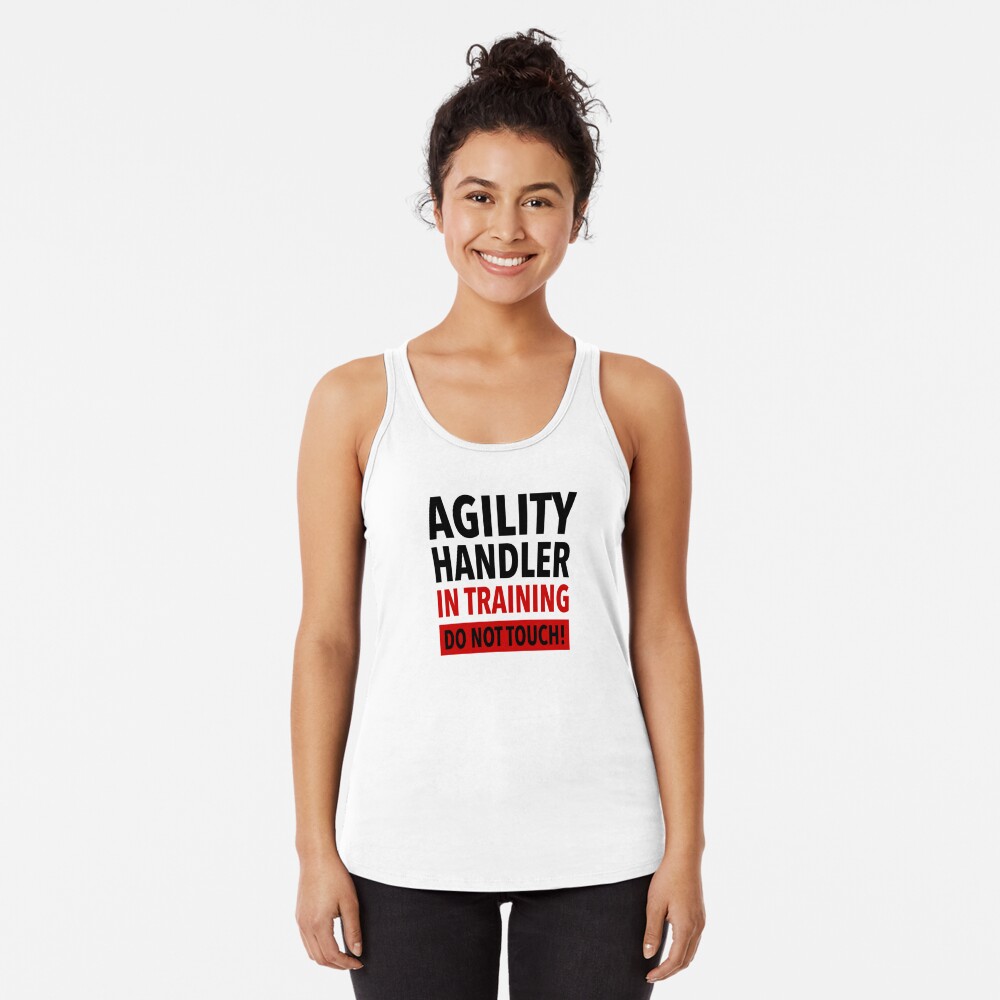 Agility handler in training (black)
